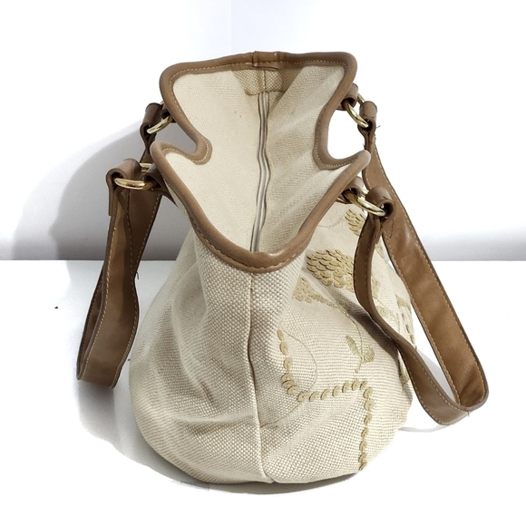 VINTAGE Linen Sequin Shoulder Bag - Picture 3 of 13